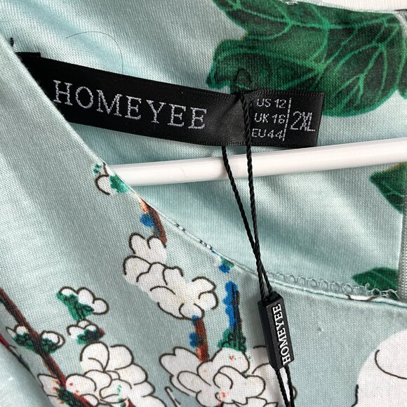 HOMEYEE Cocktail A-Line Embroidery Casual Dress NWT - Picture 8 of 8